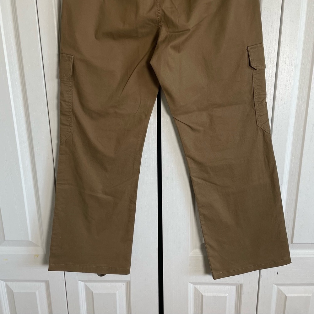 NWOT Sanctuary Loose Cargo Pants Womens 26 Dark Khaki Brown Tan Straight Cotton - Picture 9 of 13
